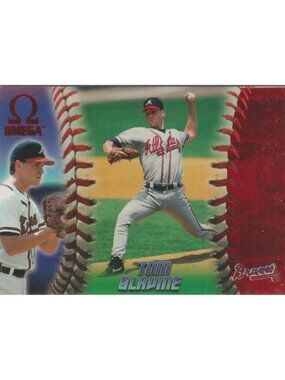 RARE Tom Glavine-1998 Pacific Omega Red Foil Parallel #18